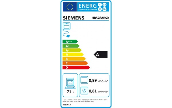 SIEMENS HB578ABS0 - &Eacute;tiquette &eacute;nergie