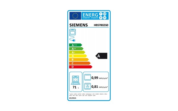 SIEMENS HB578G5S0 - &Eacute;tiquette &eacute;nergie