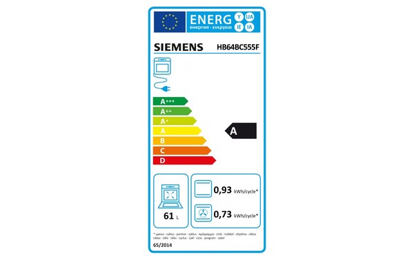 SIEMENS HB64BC555F - &Eacute;tiquette &eacute;nergie