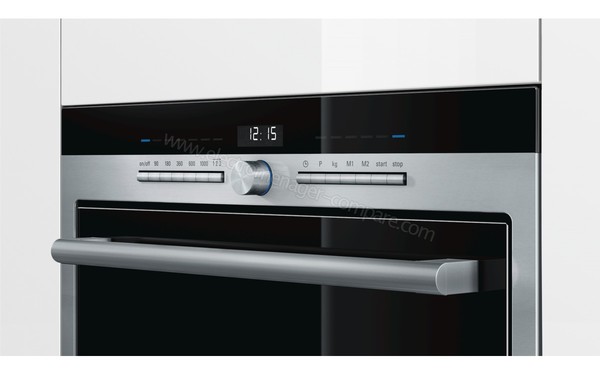 SIEMENS HF35M562 - Vue 3/4 droite, appareil encastr&eacute;