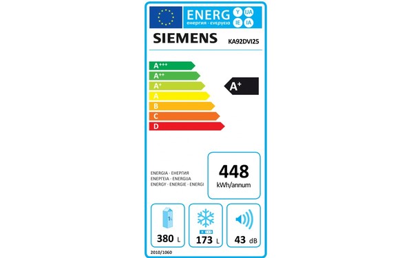 SIEMENS KA92DVI25 - &Eacute;tiquette &eacute;nergie