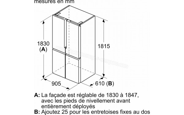 SIEMENS KF96NAXEA - Dimensions