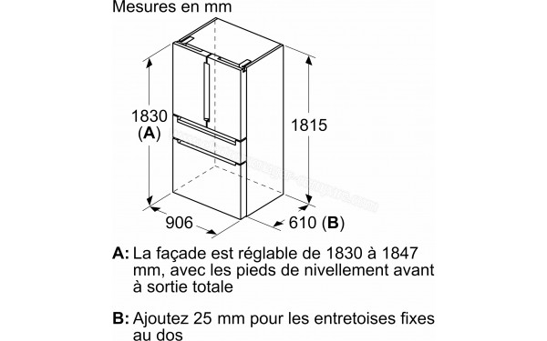 SIEMENS KF96RSBEA - Dimensions