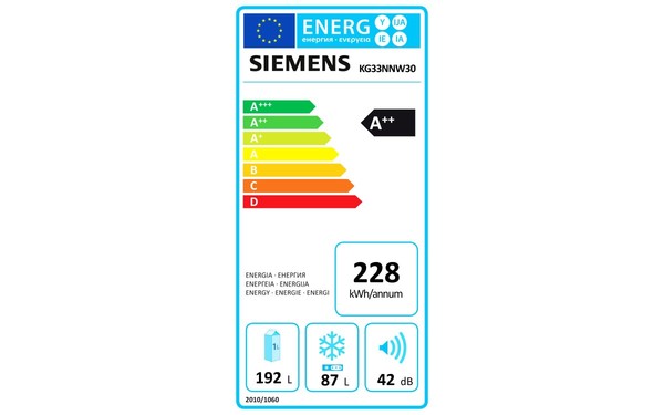 SIEMENS KG33NNW30 - &Eacute;tiquette &eacute;nergie