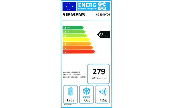 SIEMENS KG33NV04 - &Eacute;tiquette &eacute;nergie