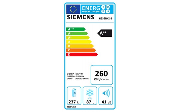 SIEMENS KG36NXI35 - &Eacute;tiquette &eacute;nergie