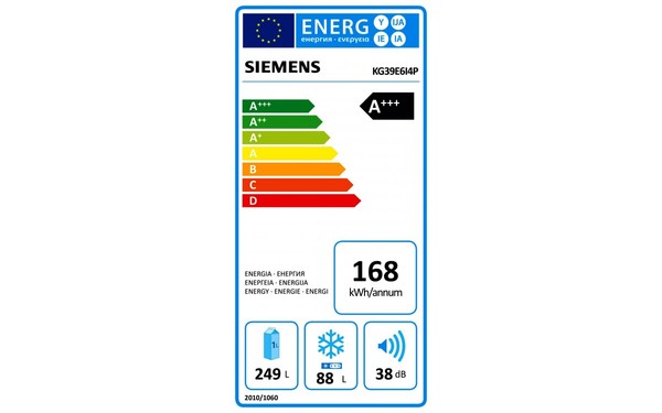SIEMENS KG39E6I4P - &Eacute;tiquette &eacute;nergie