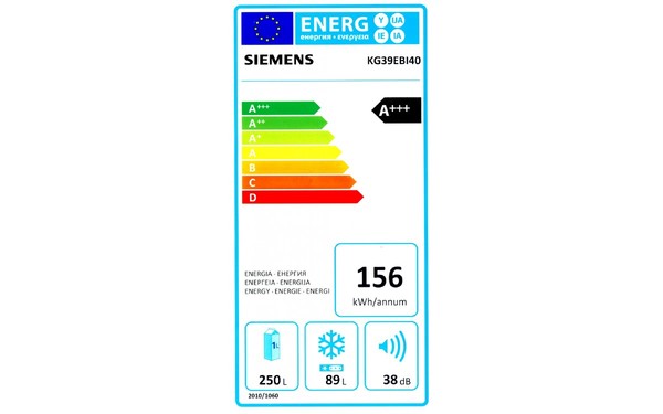 SIEMENS KG39EBI40 - &Eacute;tiquette &eacute;nergie