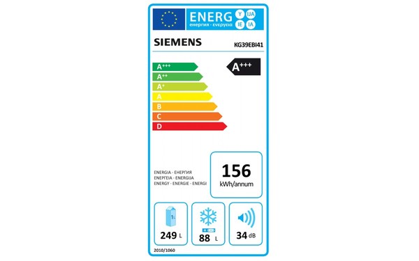SIEMENS KG39EBI41 - &Eacute;tiquette &eacute;nergie
