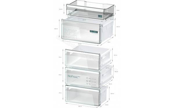 SIEMENS KG39N2IBF - Vue des bacs