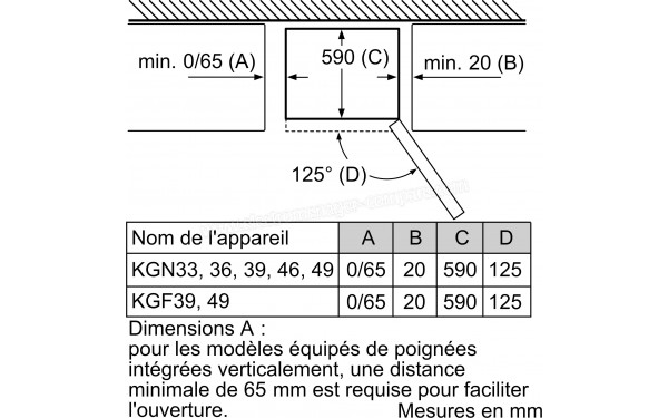 SIEMENS KG39N2LEA - Dimensions