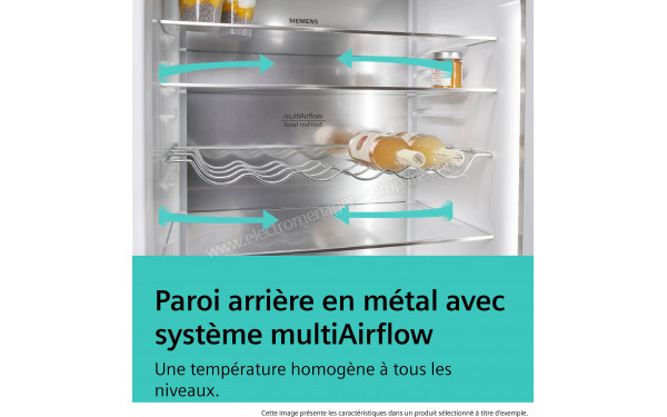 SIEMENS KG39NVIAG - Paroi arri&egrave;re en m&eacute;tal avec syst&egrave;me multiAirflow