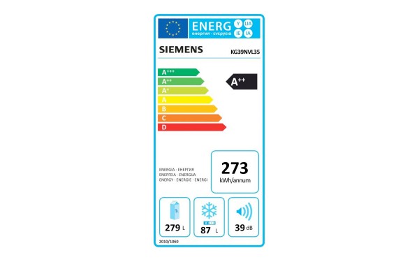 SIEMENS KG39NVL35 - &Eacute;tiquette &eacute;nergie