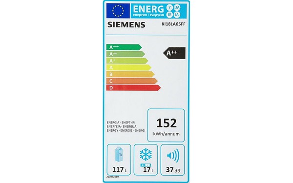 SIEMENS KI18LA65FF - &Eacute;tiquette &eacute;nergie