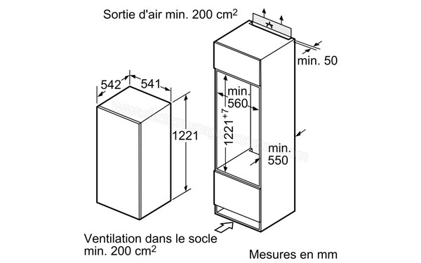 SIEMENS KI24LV60 - Sch&eacute;ma d'encastrement