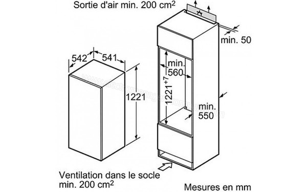 SIEMENS KI24RV21FF - sch&eacute;ma d'encastrement