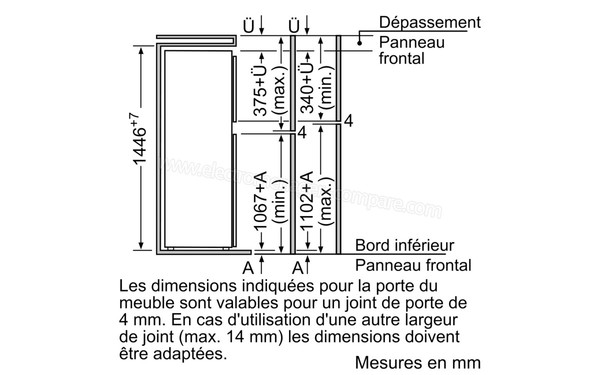 SIEMENS KI26DA30 - Sch&eacute;ma de fixation de l'hahillage