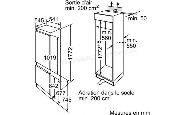 SIEMENS KI34VV21FF - sch&eacute;ma d'encastrement