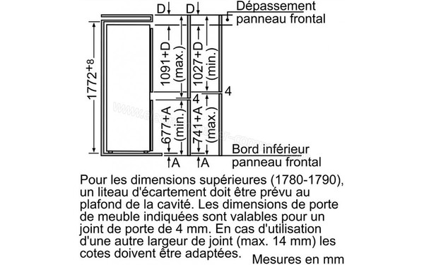 SIEMENS KI34VV21FF - sch&eacute;ma d'encastrement