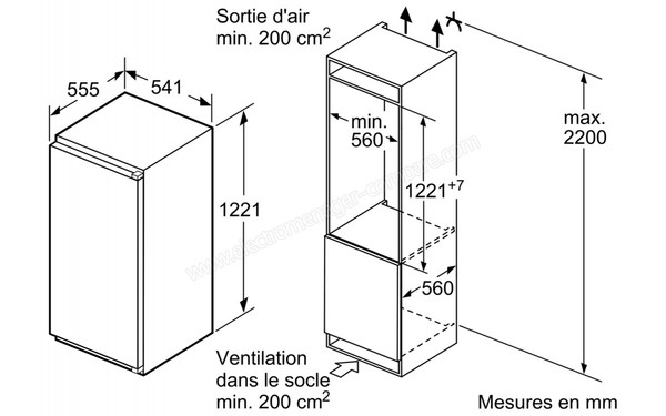 SIEMENS KI41RVU30 - Sch&eacute;ma d'encastrement