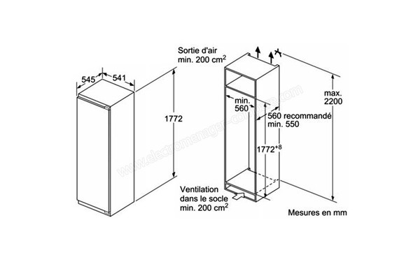 SIEMENS KI82LVU30 - Sch&eacute;ma d'encastrement