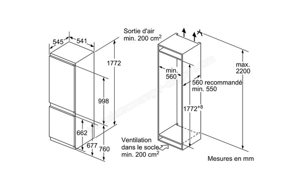 SIEMENS KI86NVS30 - Sch&eacute;ma d'encastrement