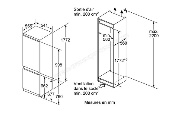 SIEMENS KI86NVU30 - Sch&eacute;ma d'encastrement
