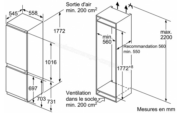 SIEMENS KI86SSD40 - Sch&eacute;ma d'encastrement