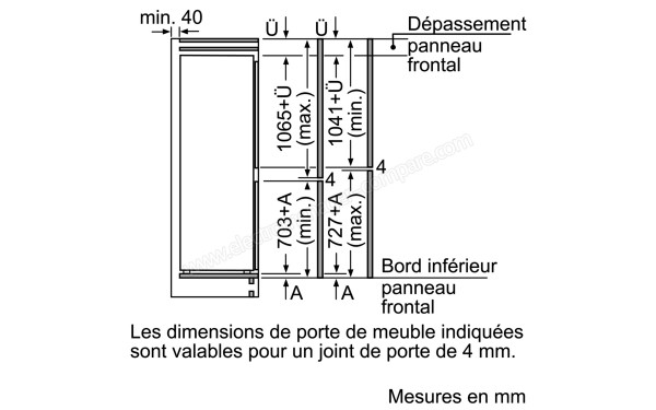 SIEMENS KI86SSD40 - Sch&eacute;ma d'installation des portes d'habillage