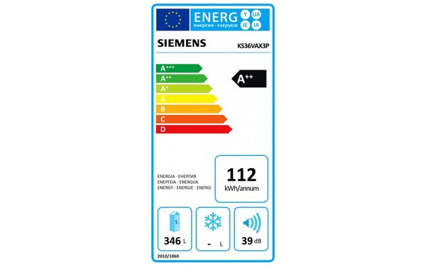 SIEMENS KS36VAX3P - &Eacute;tiquette &eacute;nergie