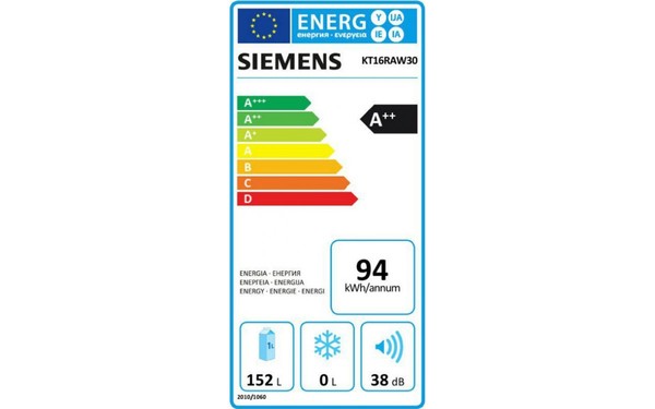 SIEMENS KT16RAW30 - &Eacute;tiquette &eacute;nergie