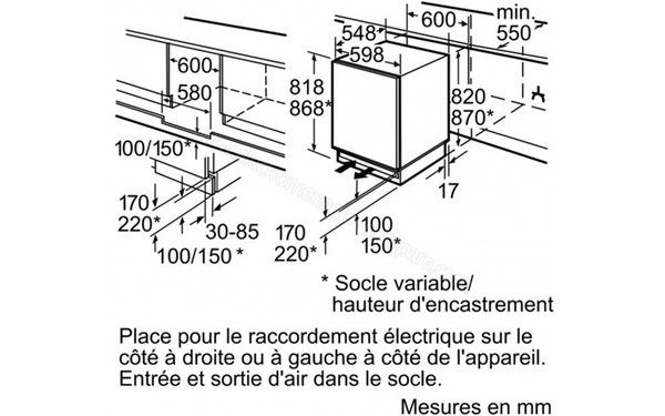 SIEMENS KU15LA65 - sch&eacute;ma d'encastrement