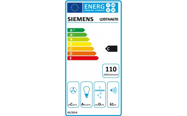 SIEMENS LD97AA670 - &Eacute;tiquette &eacute;nergie