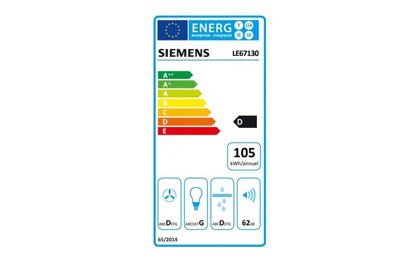 SIEMENS LE67130 - &Eacute;tiquette &eacute;nergie