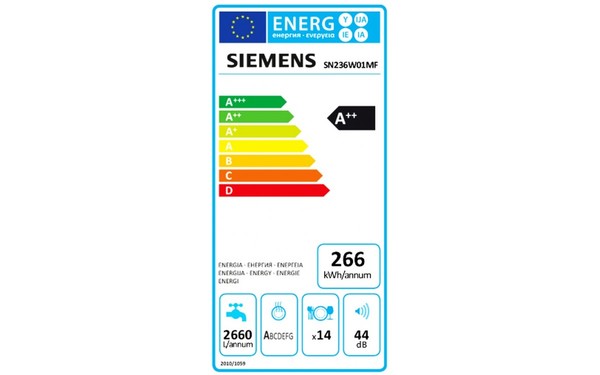 SIEMENS SN236W01MF - &Eacute;tiquette &eacute;nergie