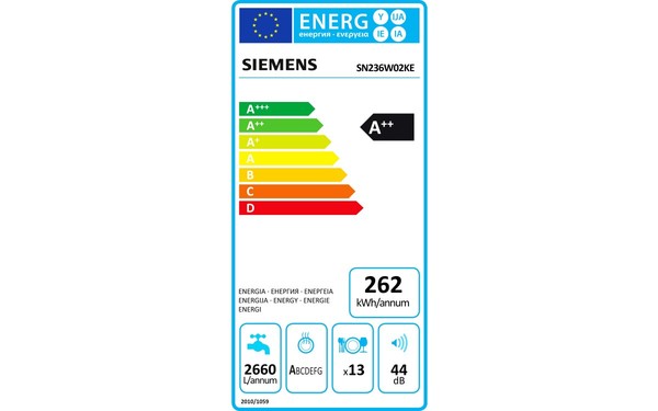SIEMENS SN236W02KE - &Eacute;tiquette &eacute;nergie