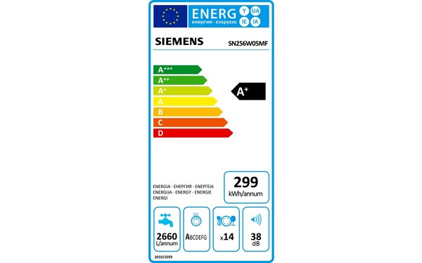 SIEMENS SN256W05MF - &Eacute;tiquette &eacute;nergie