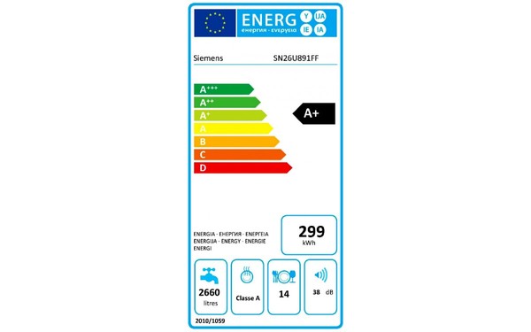 SIEMENS SN26U891FF - &Eacute;tiquette &eacute;nergie
