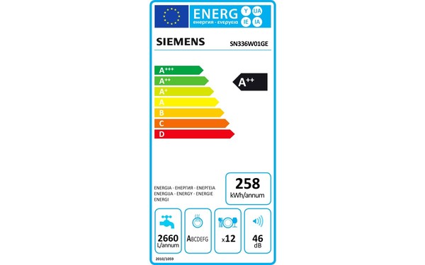 SIEMENS SN336W01GE - &Eacute;tiquette &eacute;nergie
