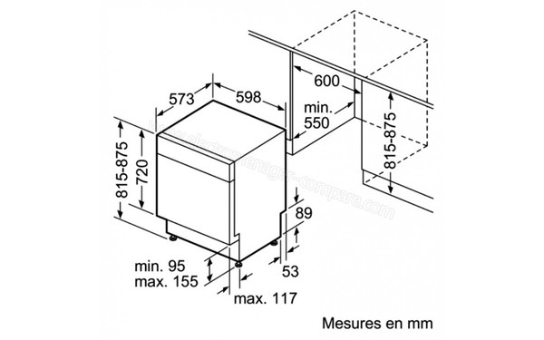 SIEMENS SN35L480EU - Schema d'encastrement