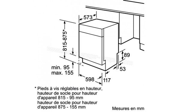 SIEMENS SN46M592EU - Schema d'encastrement
