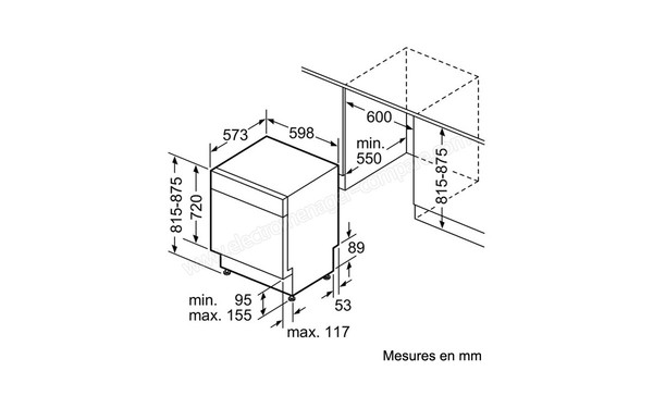 SIEMENS SN46P591EU - Sch&eacute;ma d'encastrement