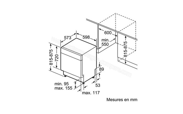 SIEMENS SN48M541EU - Sch&eacute;ma d'encastrement