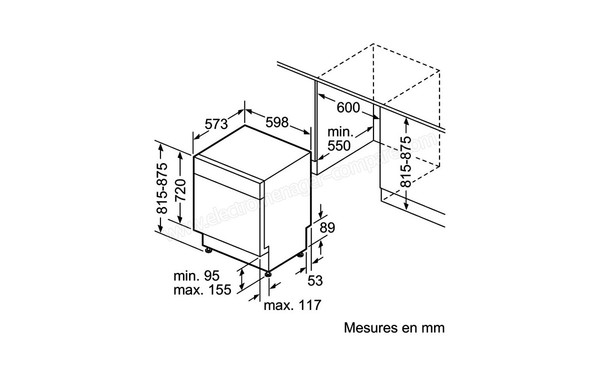 SIEMENS SN48M550EU - Sch&eacute;ma d'encastrement