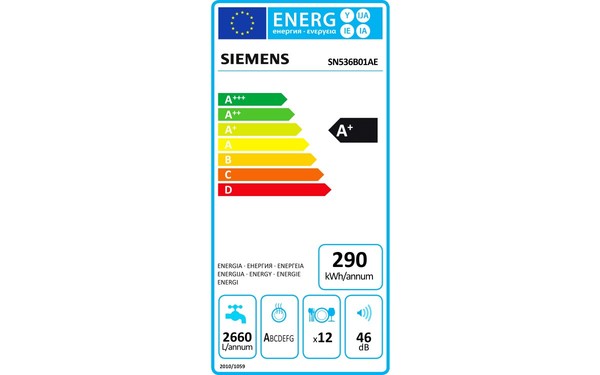 SIEMENS SN536B01AE - &Eacute;tiquette &eacute;nergie