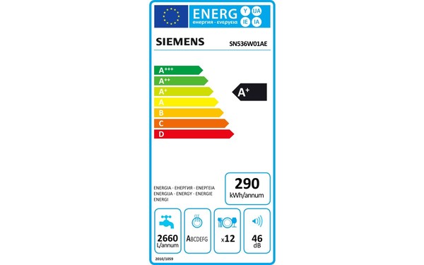 SIEMENS SN536W01AE - &Eacute;tiquette &eacute;nergie