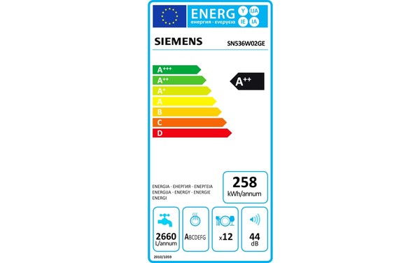 SIEMENS SN536W02GE - &Eacute;tiquette &eacute;nergie