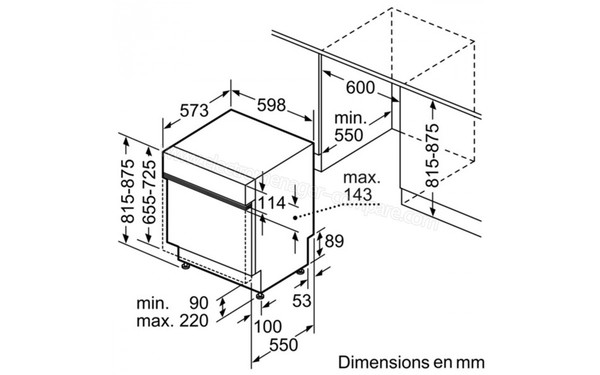 SIEMENS SN55E205EU - schema d'encastrement