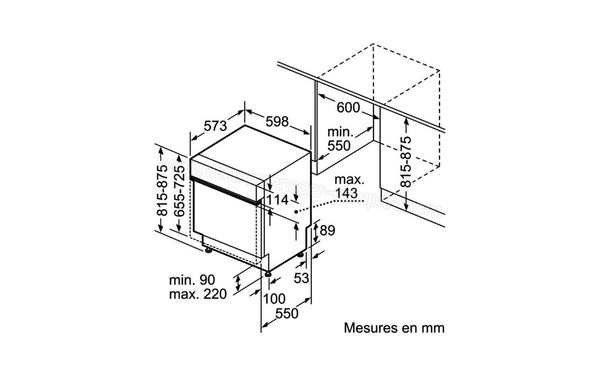 SIEMENS SN55L232EU - Sch&eacute;ma d'encastrement