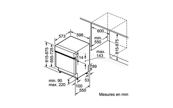 SIEMENS SN55L532EU - Sch&eacute;ma d'encastrement